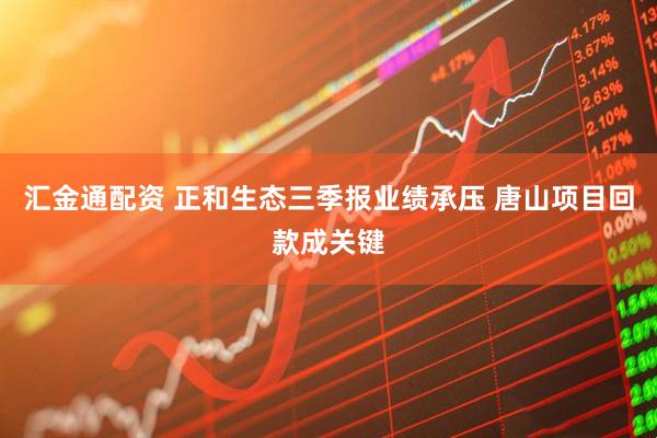 汇金通配资 正和生态三季报业绩承压 唐山项目回款成关键